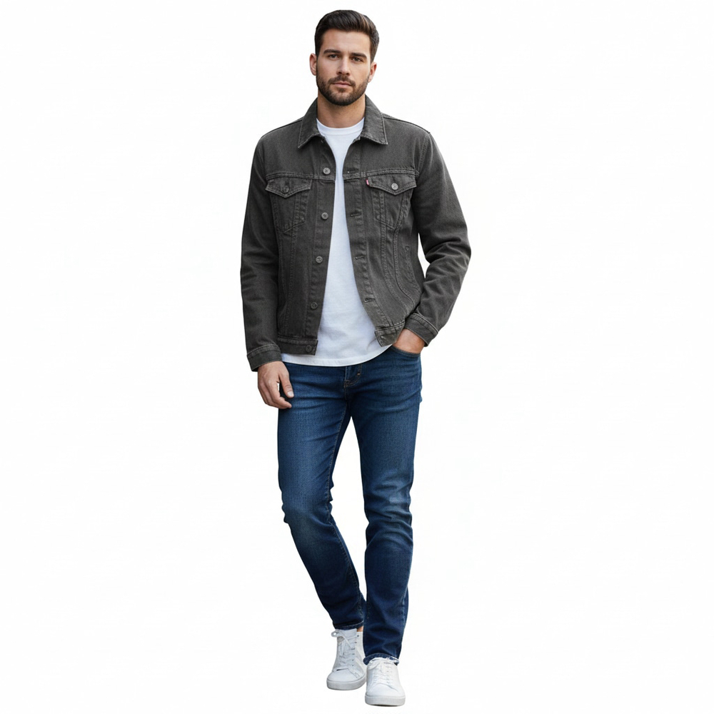 Levi's Men's Charcoal Gray Denim Jacket